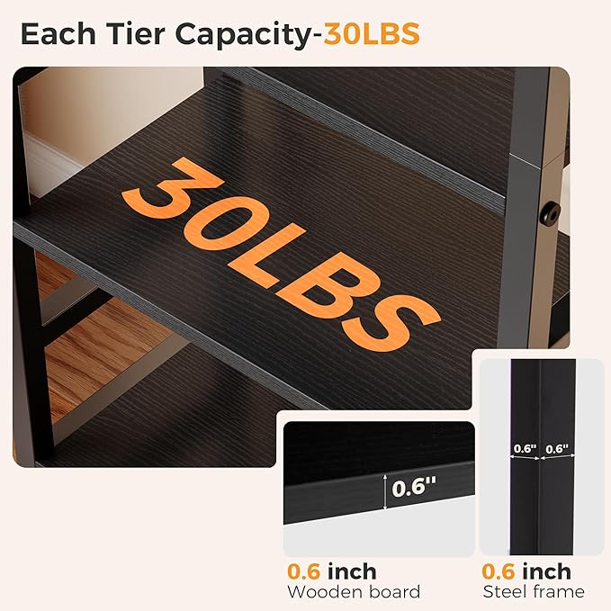 DUMOS 5-Tier Bookshelf, Modern Tall Bookcase, Open Storage Display Shelf