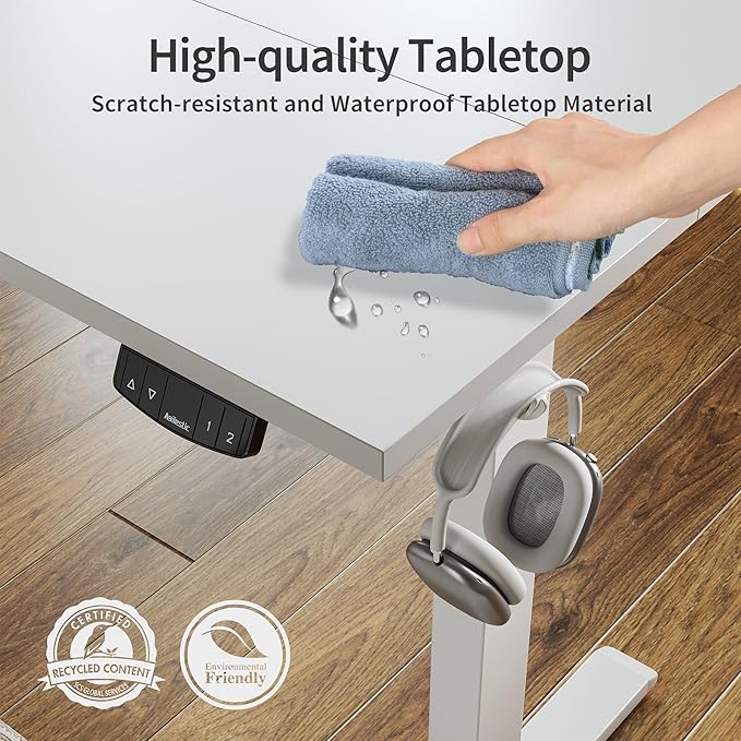 Agilestic Electric Standing Desk, Large 63 x 24 Inches Height Adjustable Desk...