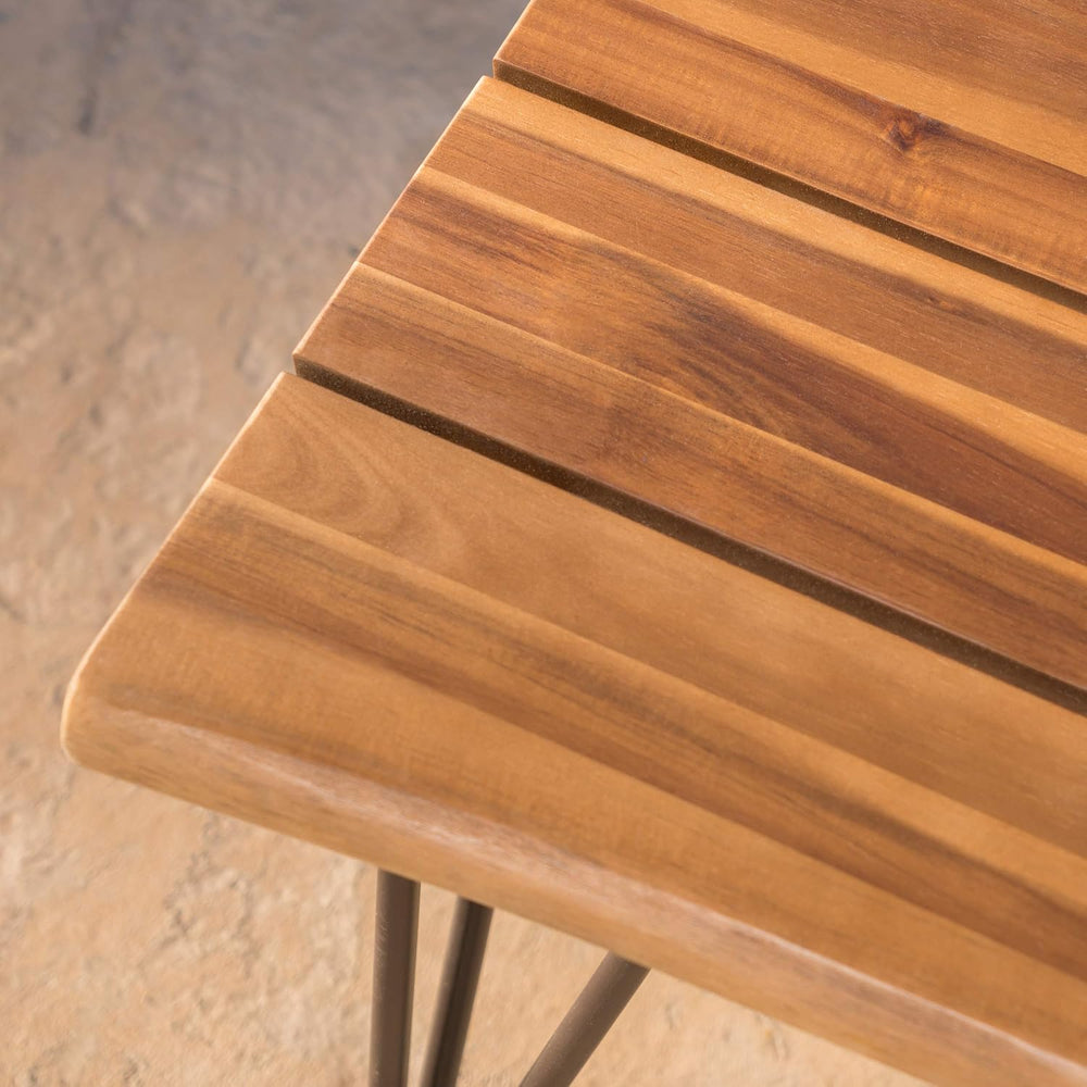Christopher Knight Home Zion Outdoor Industrial Iron and Teak Finished Acacia...