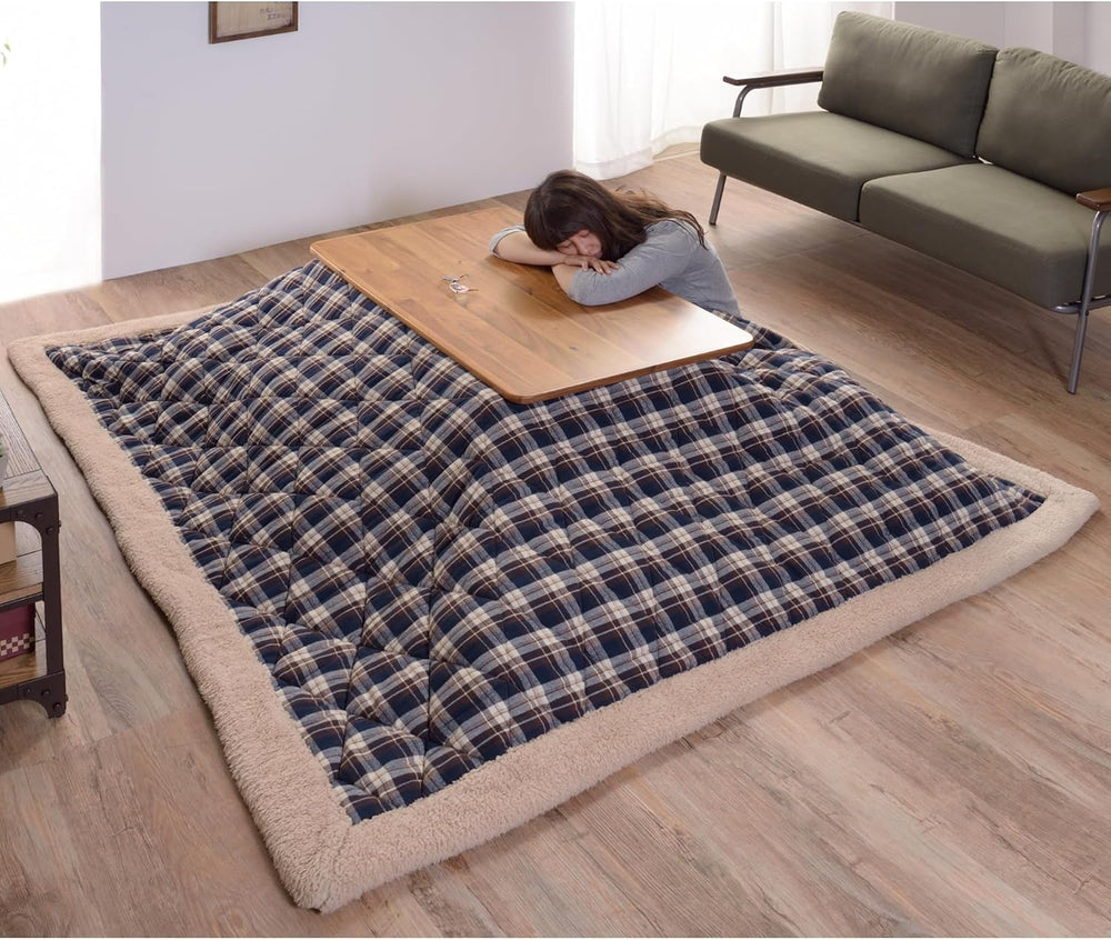 AZUMAYA Kotatsu Futon Comforter Square Shape W75 x D75 Inches, Polyester Fabr...