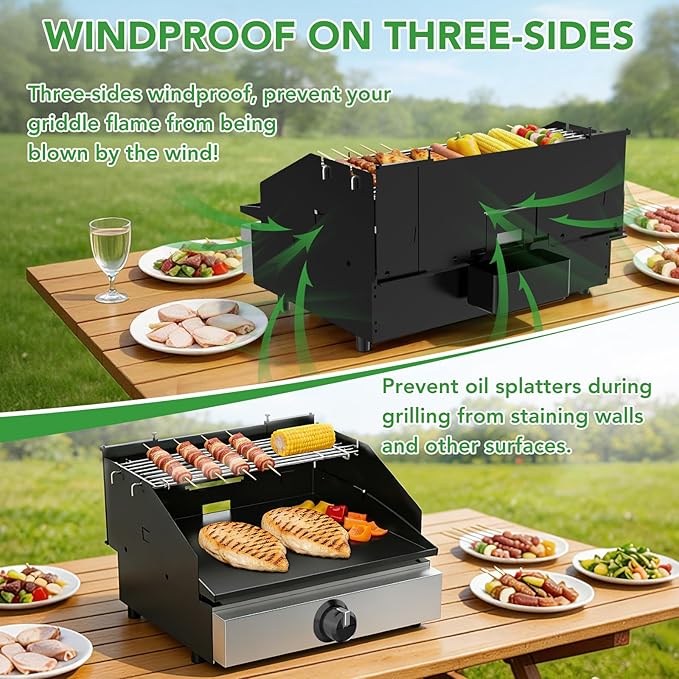 Universal Wind Guard and Warming Rack Fit