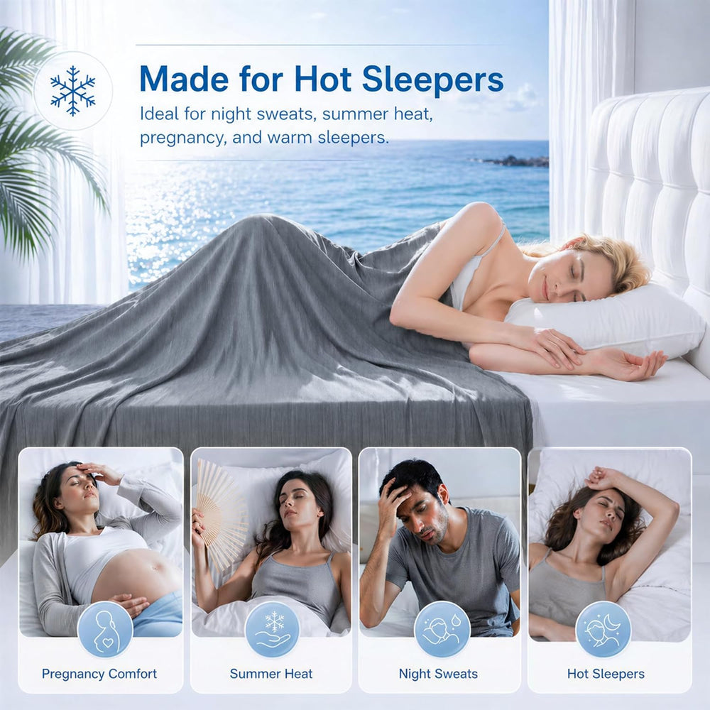 King Size Cooling Blanket for Hot Sleepers - Lightweight Breathable Cool Cold...