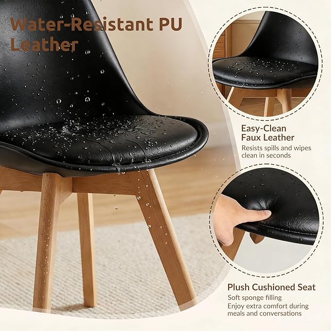 Dining Chairs Set of 8, Modern Upholstered Dining Room Chairs with PU Leather...