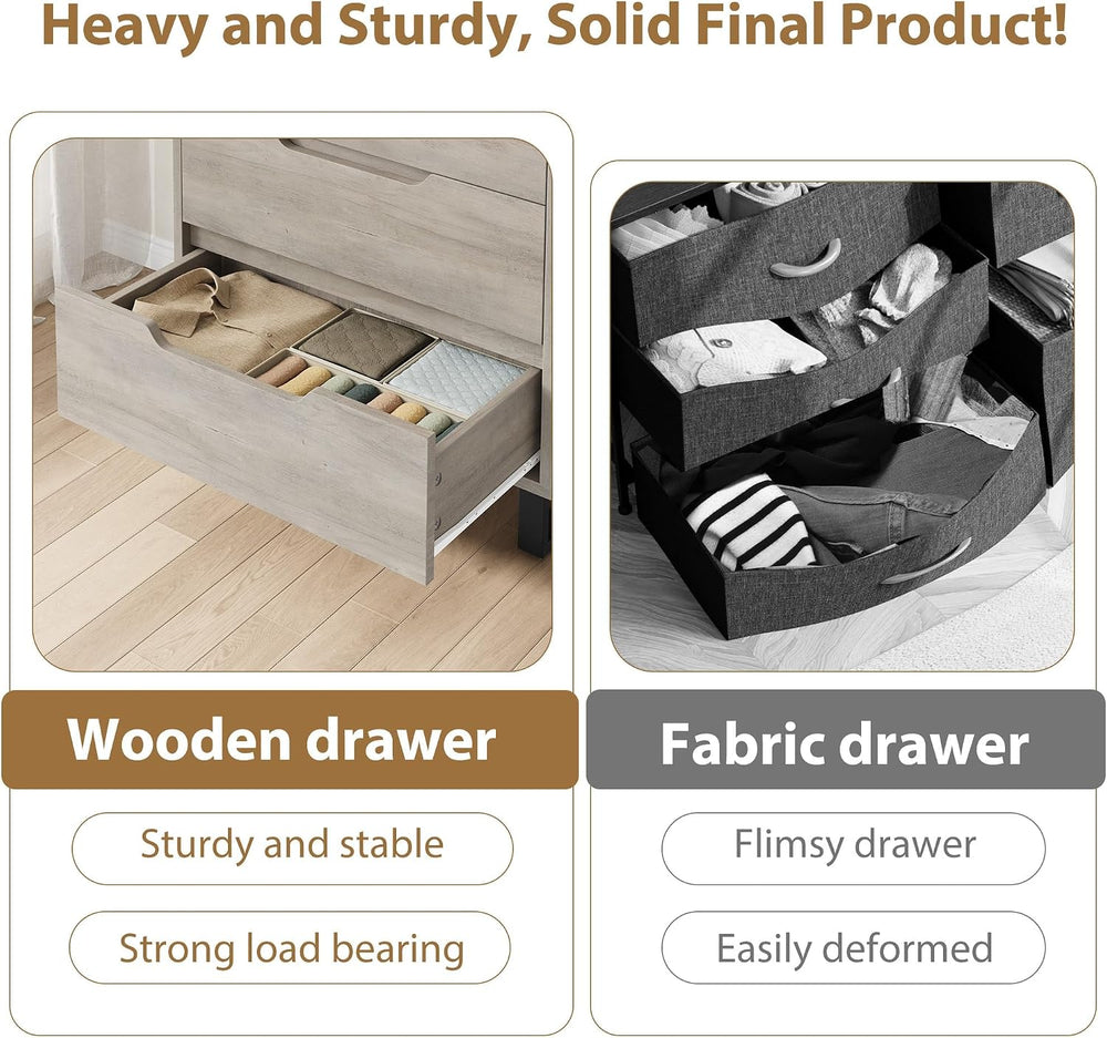 Garvee 4 Dresser for Bedroom, 41.7" Vertical Dresser Drawer with Storage