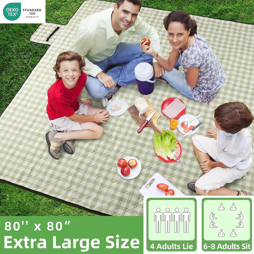 ZAZE Extra Large Picnic Outdoor Blanket, 80''x80'' Waterproof...