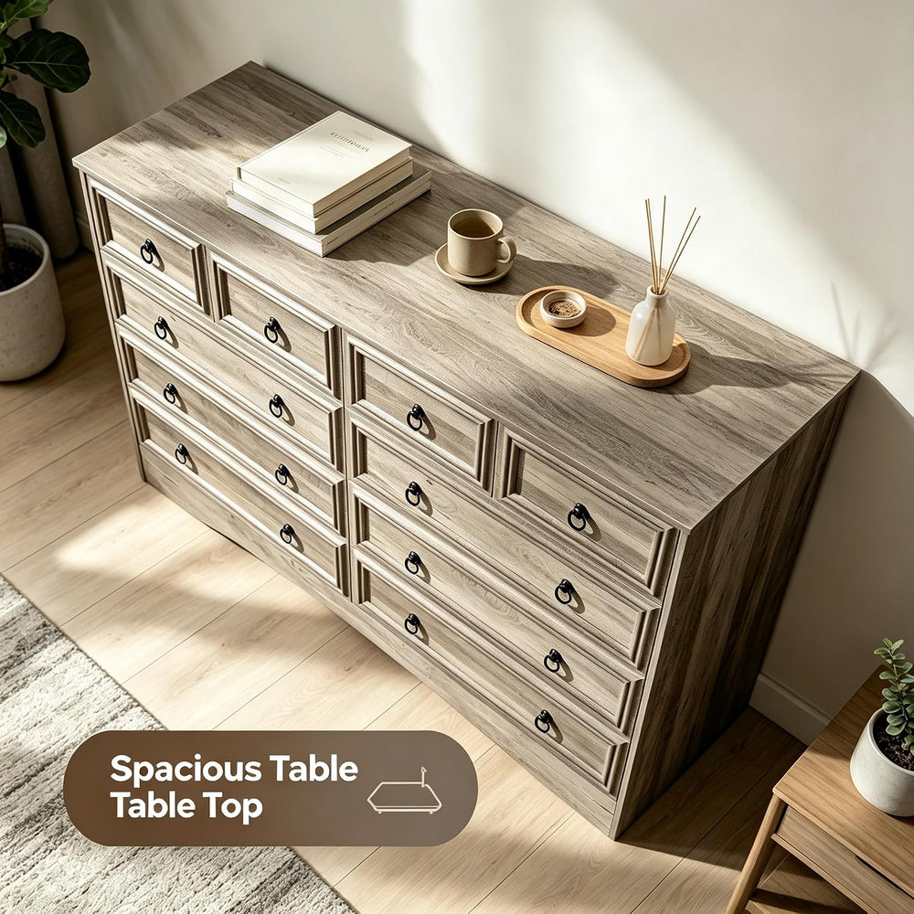 10 Drawers Dresser for Bedroom, 55.2 Inch Wide Large Dressers & Chests of...