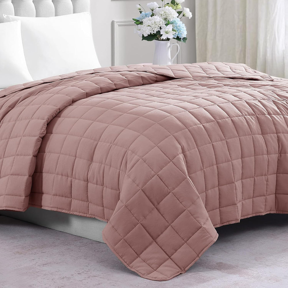 Casa Platino Blanket Queen Size, Down Alternative Quilted - Sepia Rose