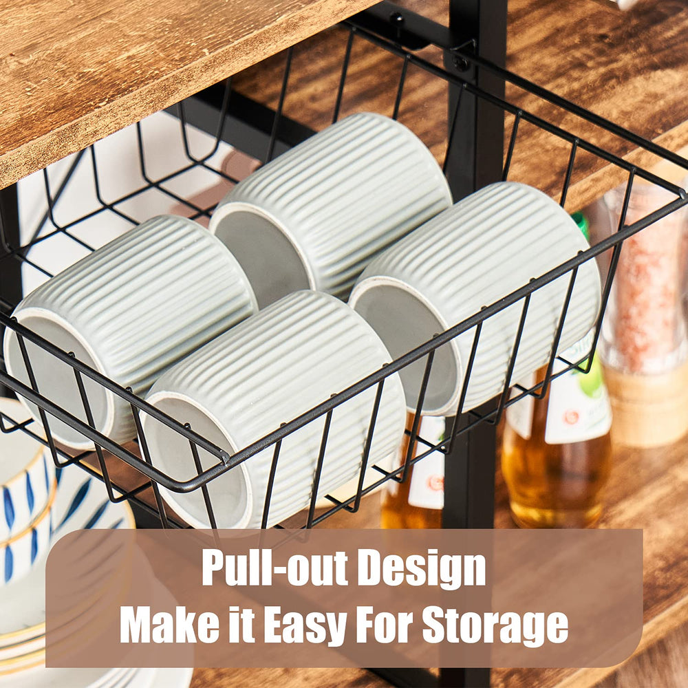 Excited Work Kitchen Baker's Rack Utility Storage Shelf Microwave Oven St...