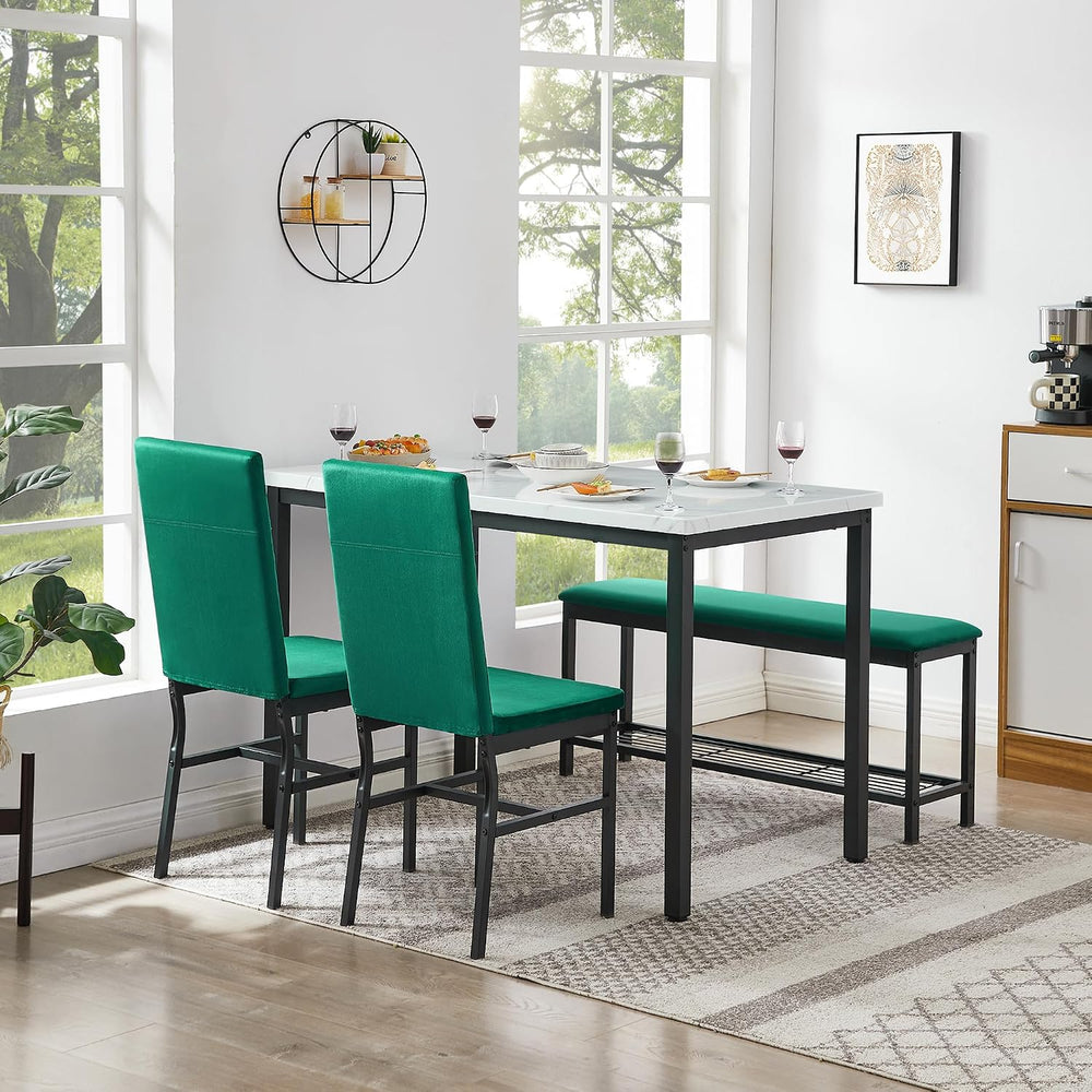 YOFE Dining Table Set for 4,Faux Marble Kitchen Table,Kitchen Table Chairs Se...
