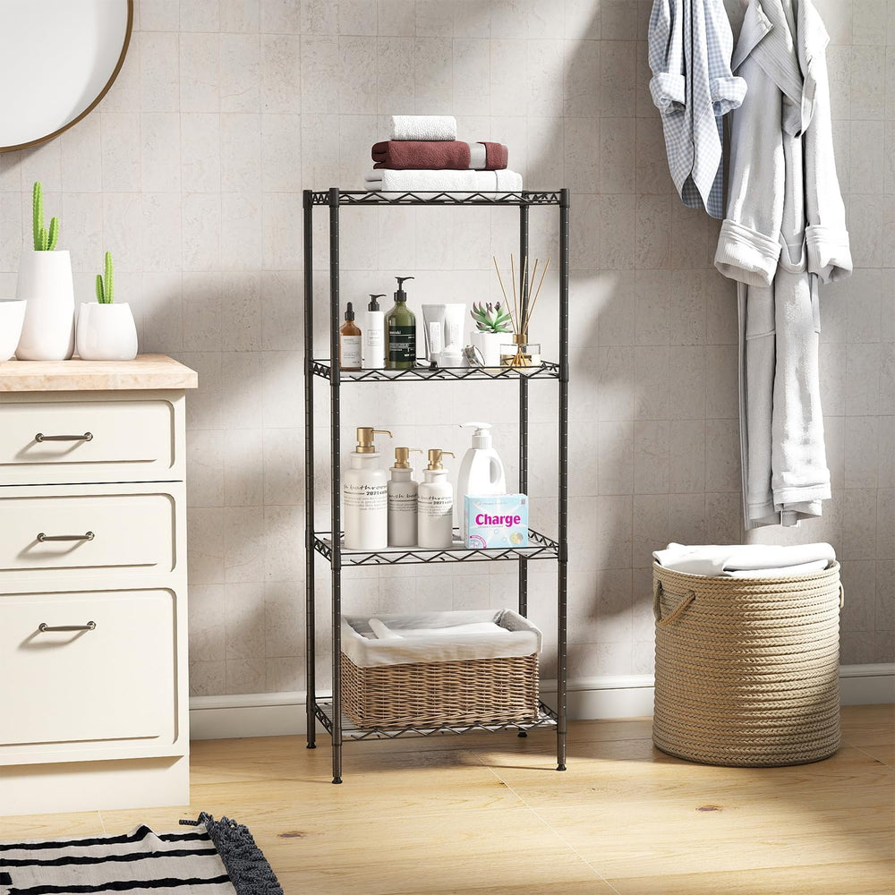 BestOffice | 4-Tier Wire Shelf | 12" x 18" x 44 | Black