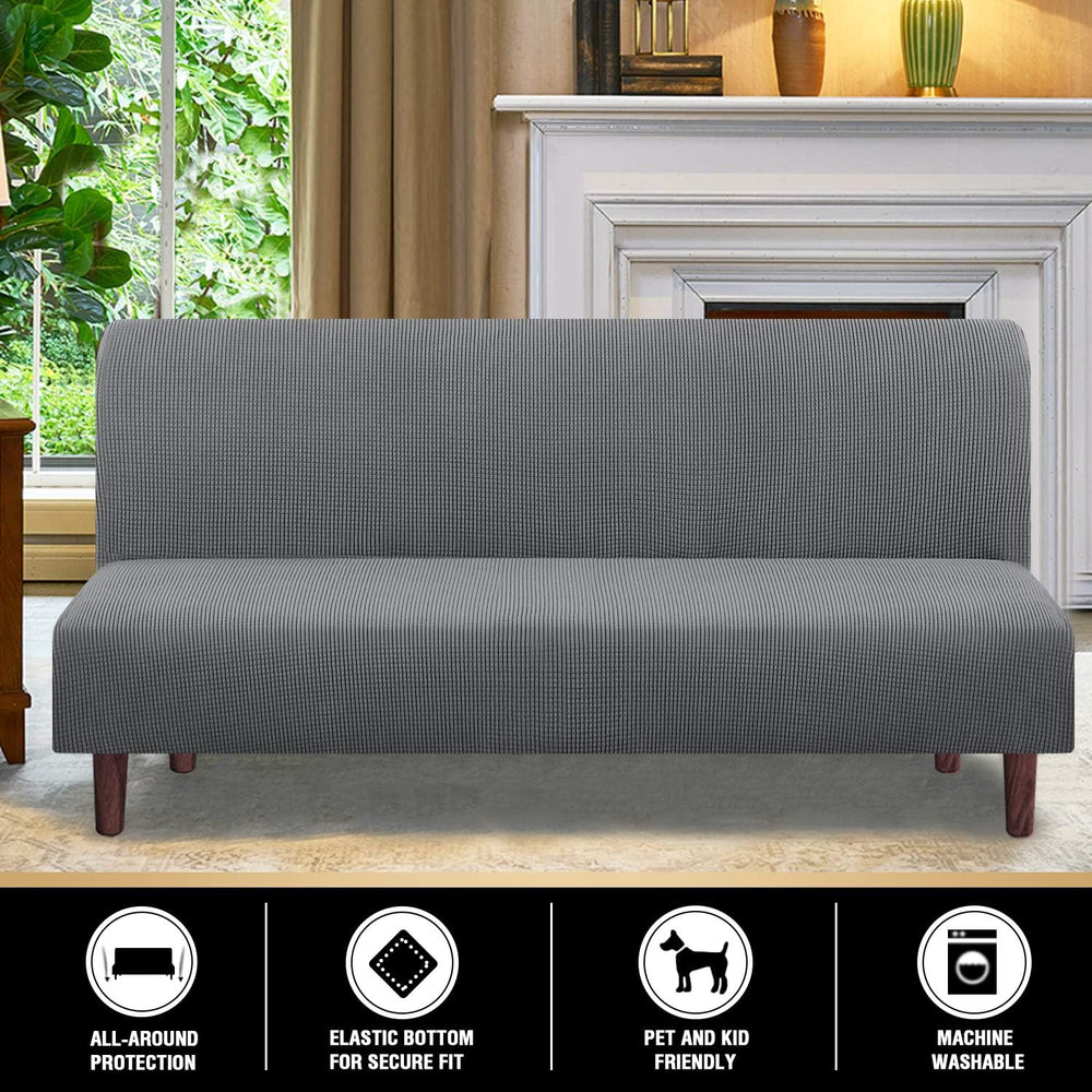 PrinceDeco Stretch Armless Futon Cover Futon Slipcover Full Queen Couch Cover...