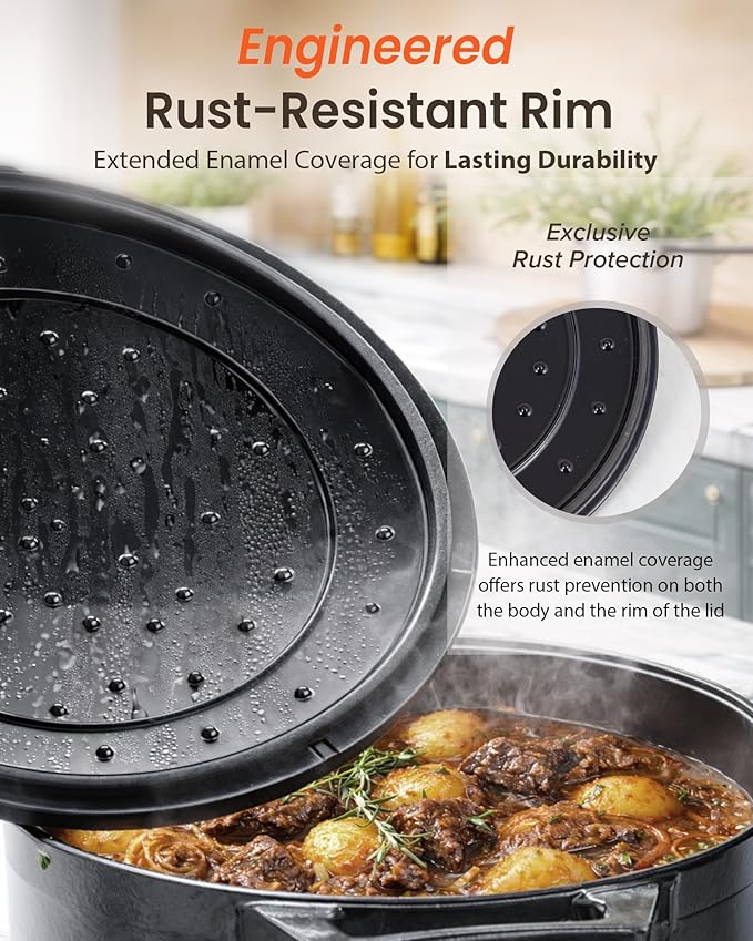 Nuwave 6QT Healthy Enameled Cast Iron Dutch Oven Pot