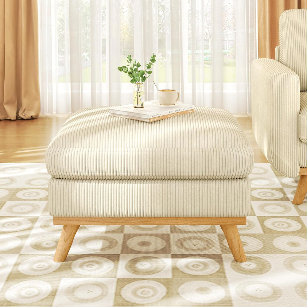 Vesgantti Large Ottoman for Modular Sofa, 29.5" Corduroy Pouf Ottoman wi...