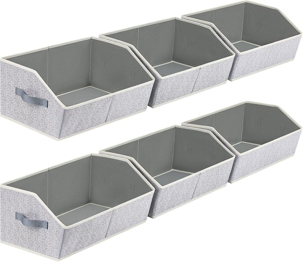 Closet Organizers Bins 6 Packs - Large Closet Shelf Organizer with Handles, F...
