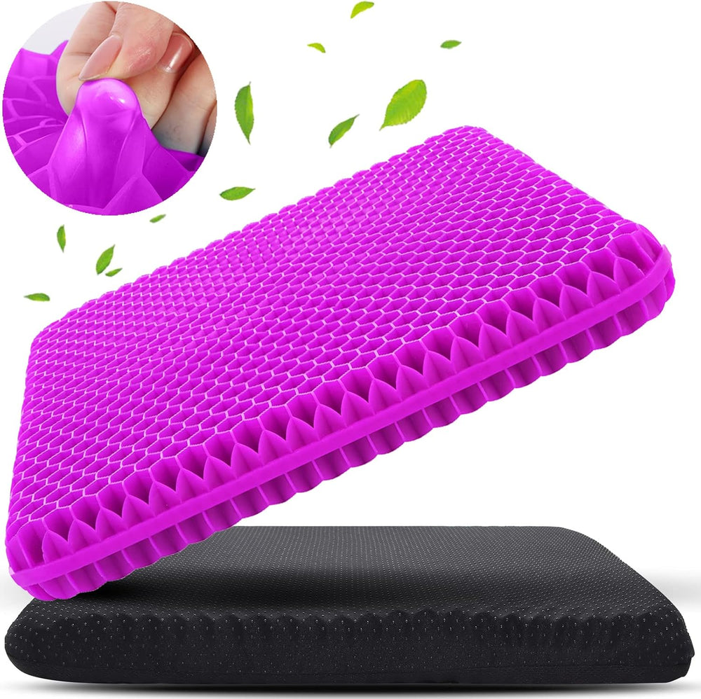 Gel Seat Cushion for Long Sitting, Gel Chair Cushion (Large & Thick)