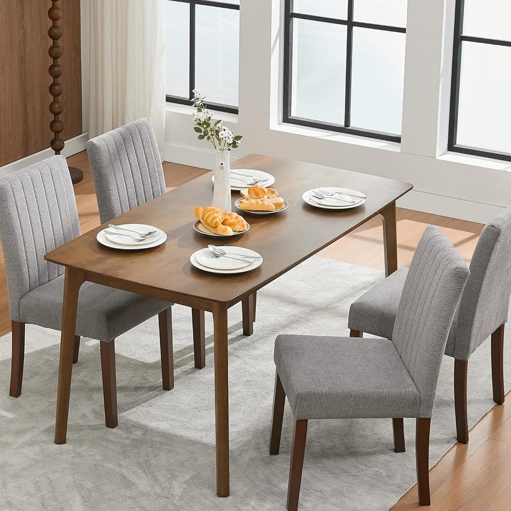 Upholstered Dining Chairs Set of 4, Button Tufted Parsons Chairs with Wood Le...