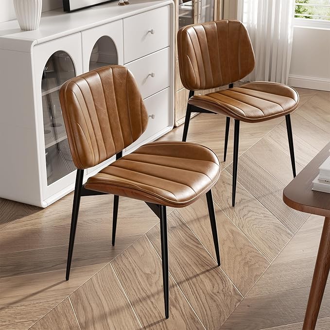 Dining Chairs Set of 4, Mid Century Modern Dining Room Chairs, Upholstered Fa...