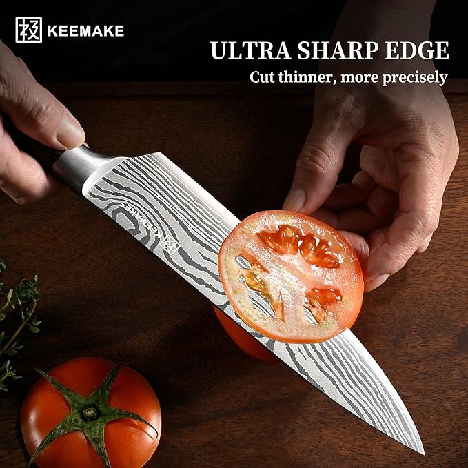 KEEMAKE Knife Set 5 Pieces, Professional Kitchen Knife Set, High Carbon
