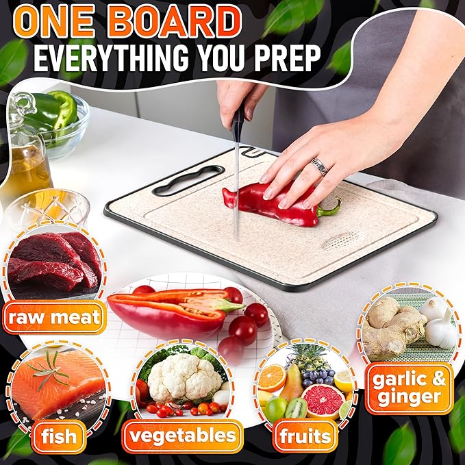 Double Sided Metal Cutting Board Titanium 14.3"x9.8"