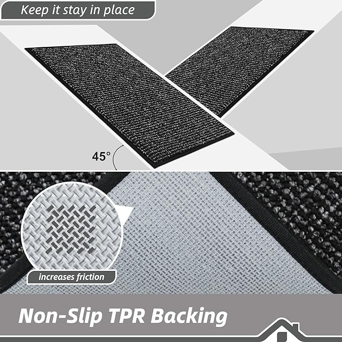 BEQHAUSE Kitchen Rugs and Mats 2PCS, Non-Slip Kitchen Mats