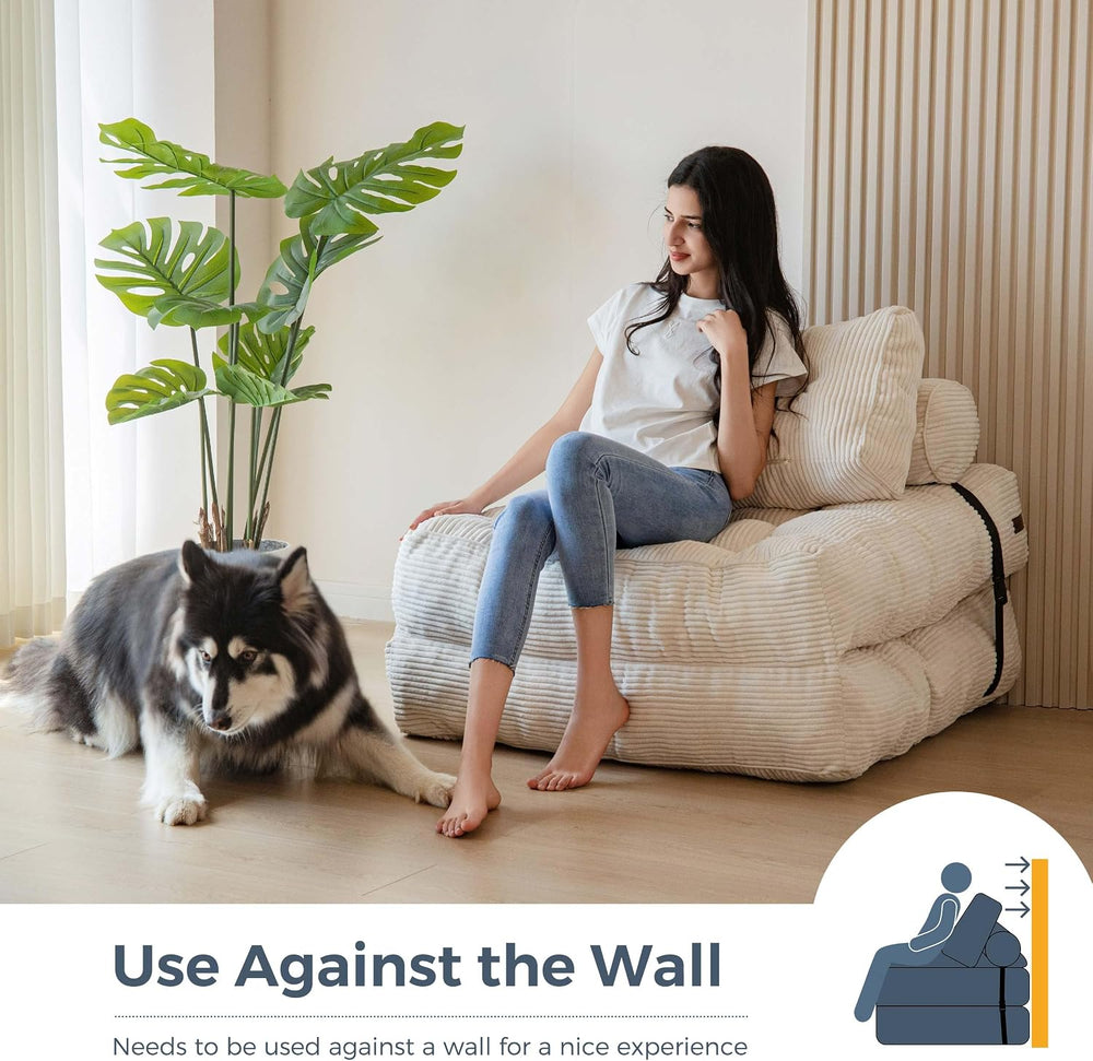 MAXYOYO Folding Sofa Bed, Convertible Chair Bed with Pillow