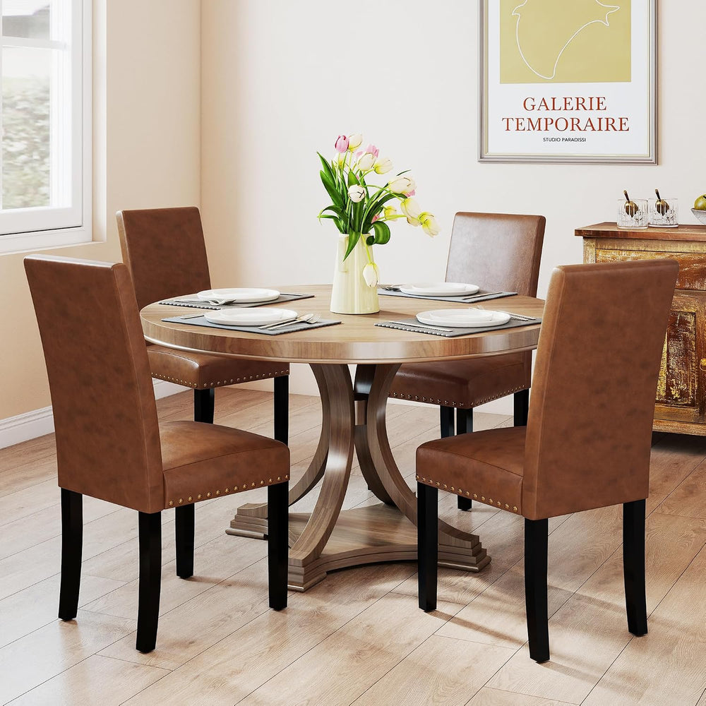 LSSBOUGHT Waterproof & Stain-Resistant Dining Chairs Set of 4, Upholstere...