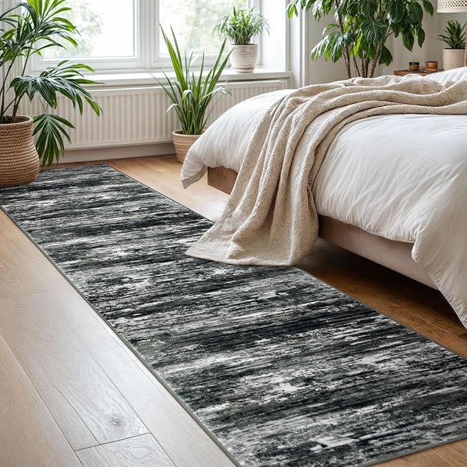 KOZYFLY Modern Abstract Hallway Runner Rug, 2x8 Kitchen Rugs Non-Slip Washable