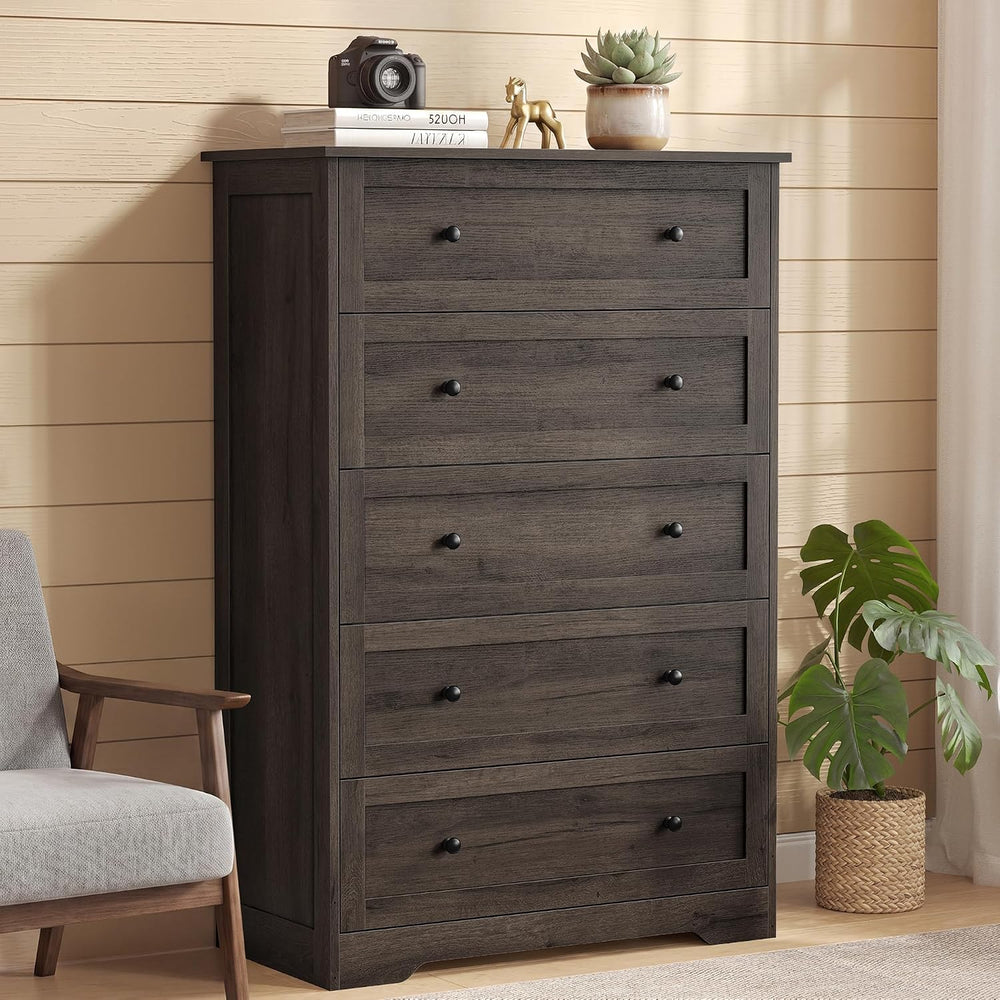 VASAGLE 5-Drawer Dresser, Chest of Drawers, 31.5 x 15.7 x 47.4 in