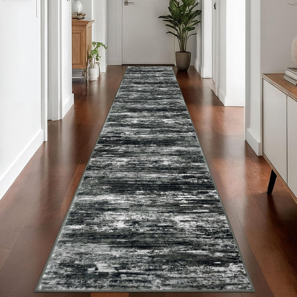 KOZYFLY Modern Abstract Washable Rug Runner 2.6x14 Hallway Rug Runner Non-Slip
