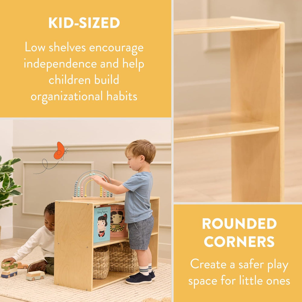Back2School Express Sleekline 2-Shelf Double-Sided Cabinet, 24in H, Natural |...