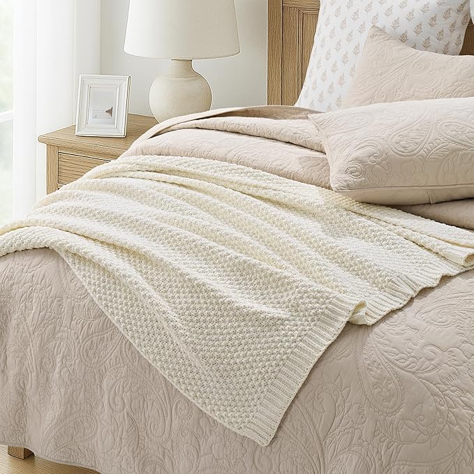EVERGRACEHOME Chunky Chenille Knit Throw Blanket