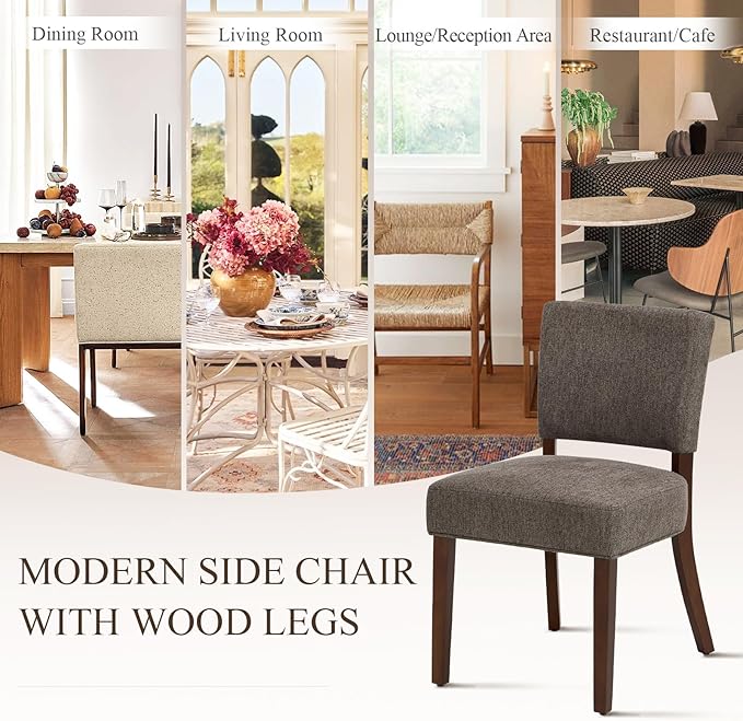COLAMY Mid Century Modern Dining Chairs Set of 4, Upholstered Kitchen Chairs ...