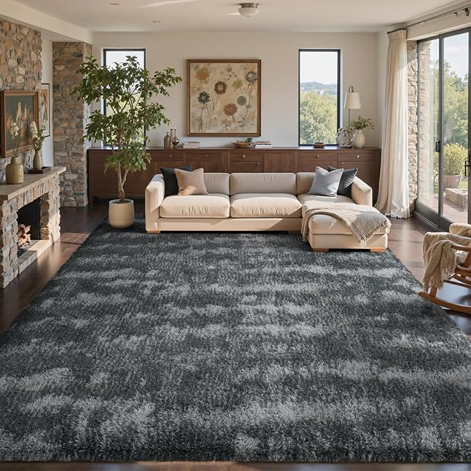 9x12 Ft Extra Large Shag Rugs for Living Room, Ultra Soft Fluffy Furry Area