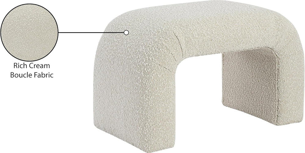 Meridian Furniture 169Cream Niagara Collection Modern | Contemporary Boucle F...