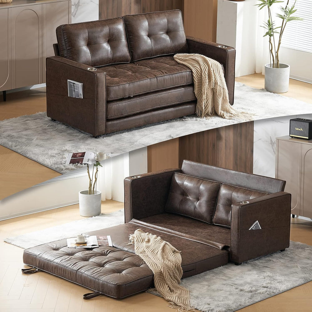 VINGLI Upgraded 64" W 84" L Full Size Futon Sofa Bed, 6" Thick...