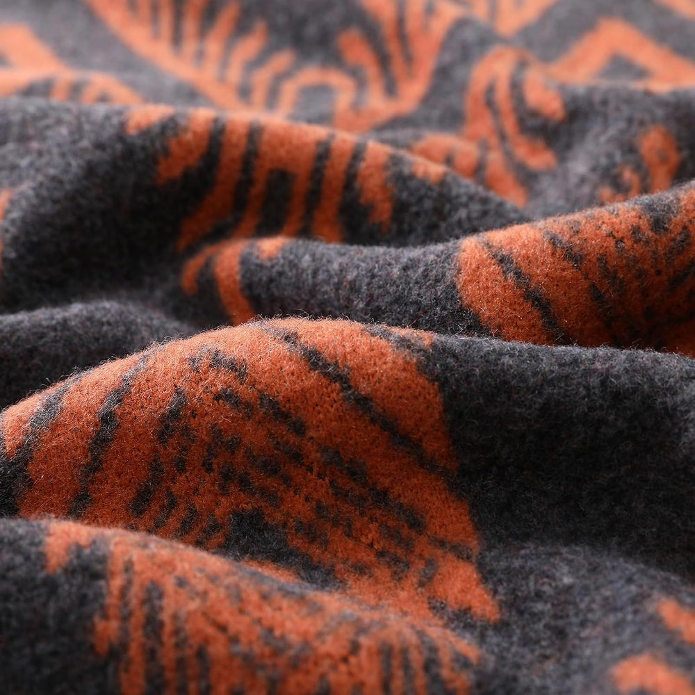 PuTian Merino Wool Blanket, Throw for Camping, 87" x 63", Bohemia O...