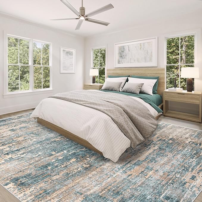XLUEZ 9x12 Area Rug for Living Room, Washable Modern Abstract Large Area Rug