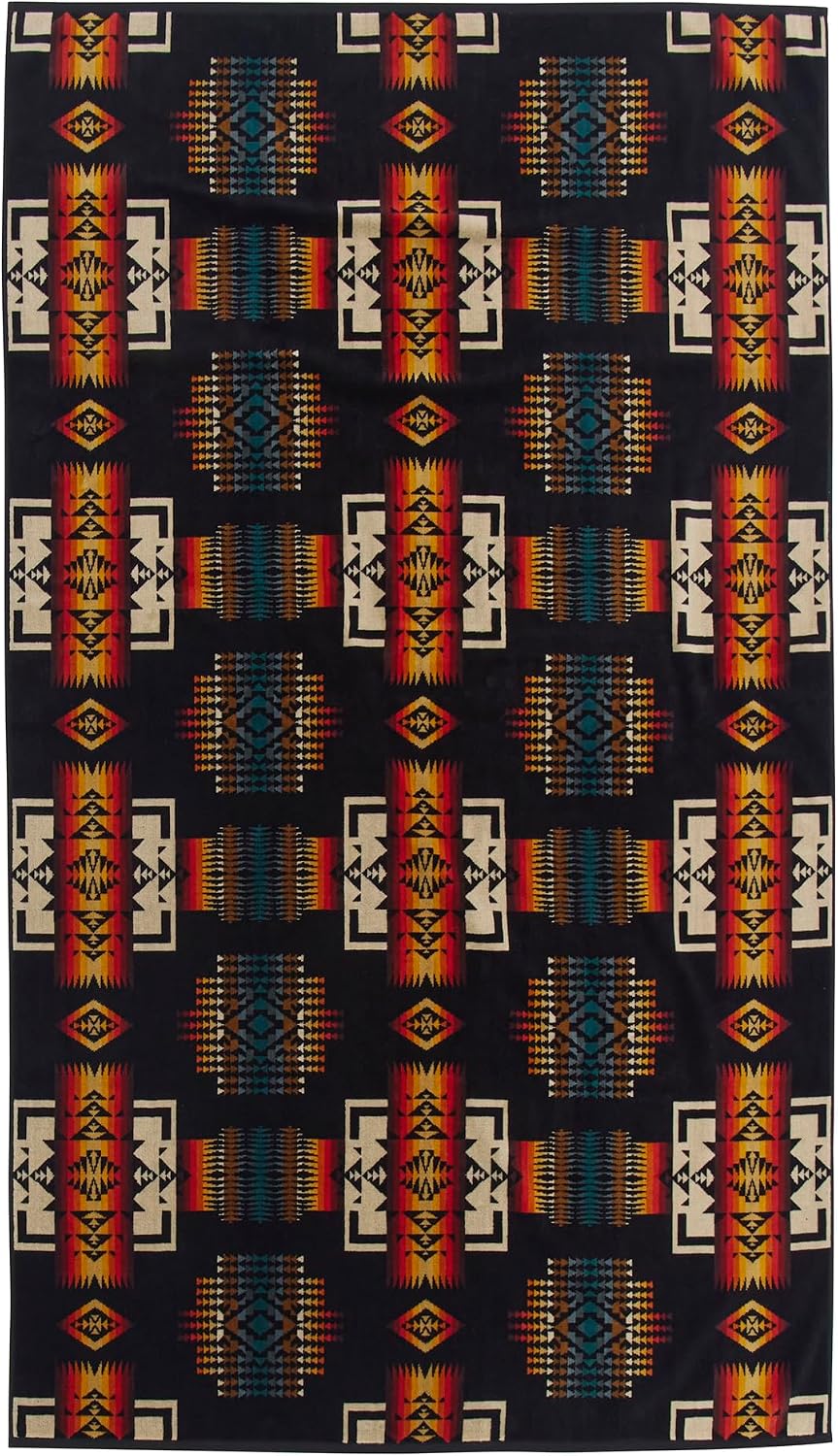 Pendleton Oversized Jacquard Spa Towel, 40 x 70 Inches, Soft Cotton Fabric | ...