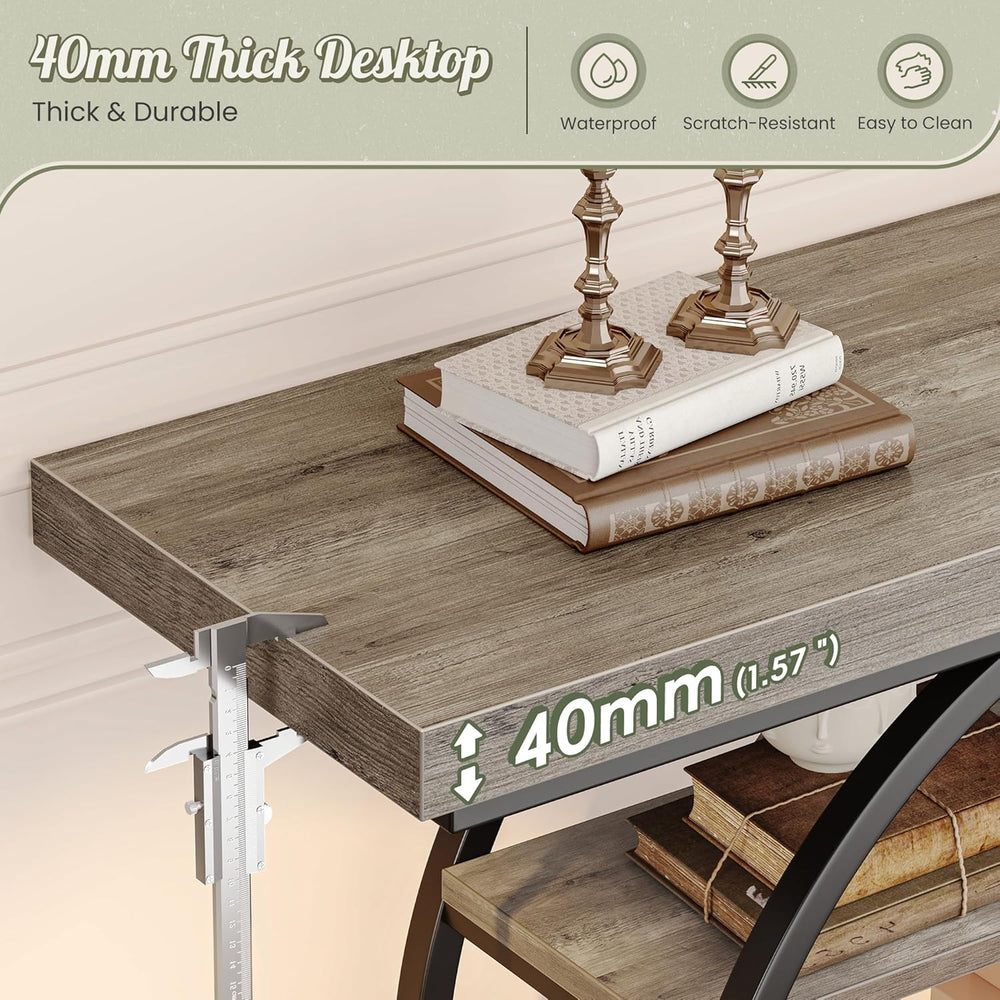 Huuger 41.3 Inch Entryway Table, Console Table with Shelves, Sofa Table