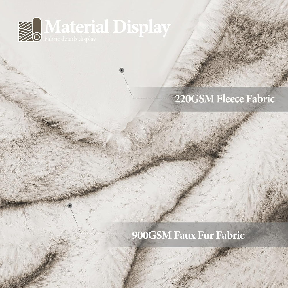 1000GSM Faux Fur Throw Blanket, Super Thick Warm Cozy Heavy Blankets for Couc...