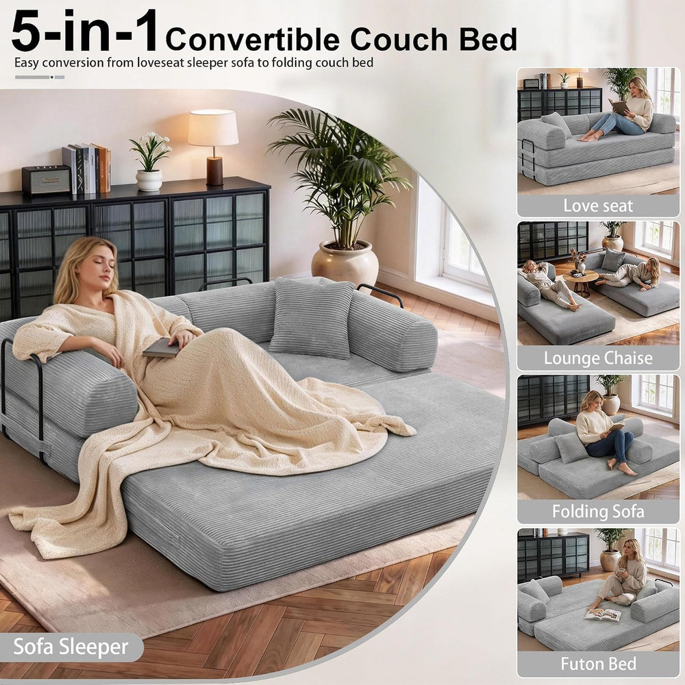 JJJ 78 inch Boneless Sofa Bed Sleeper Couch