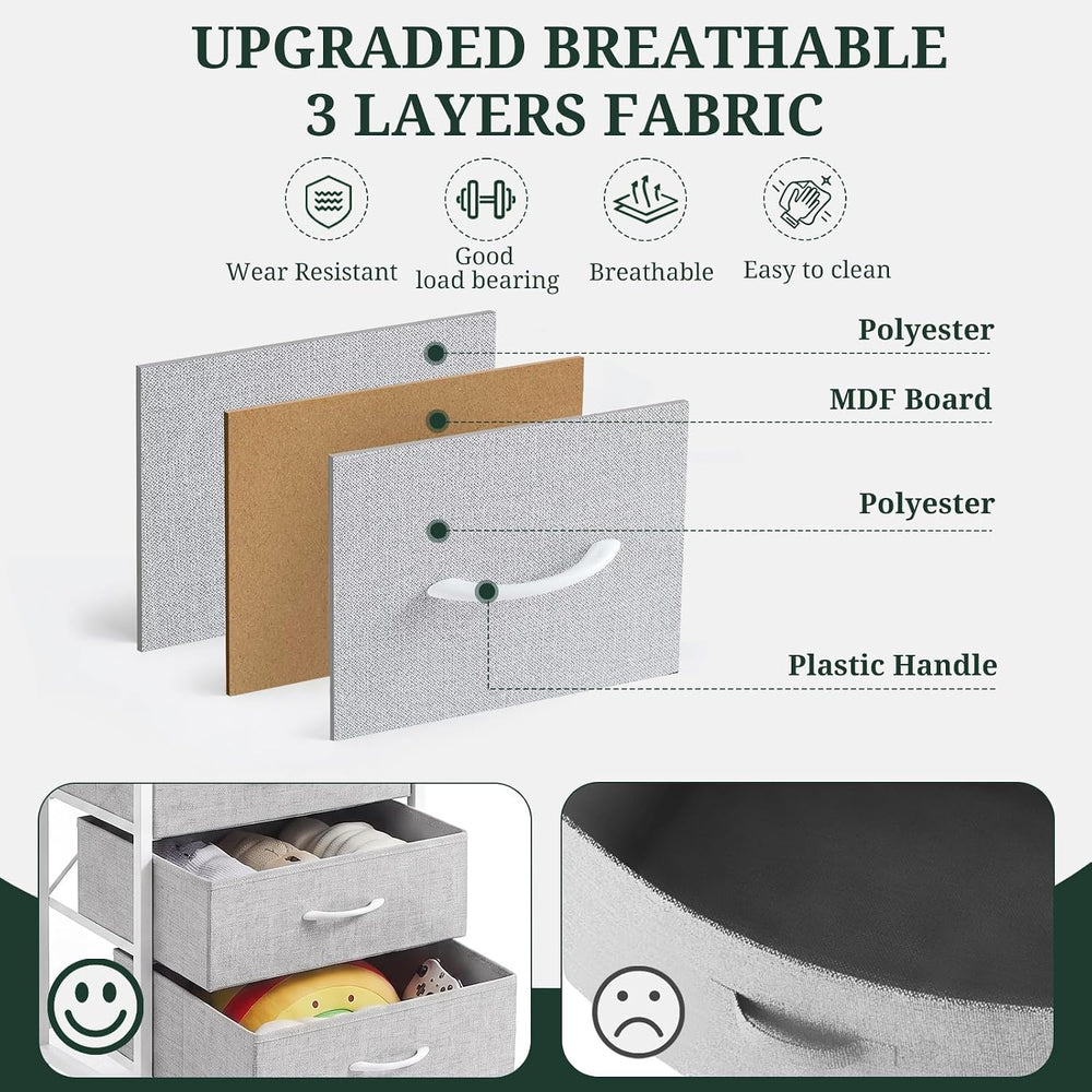 6 Drawers Dresser for Bedroom, Fabric Storage Tower Organizer