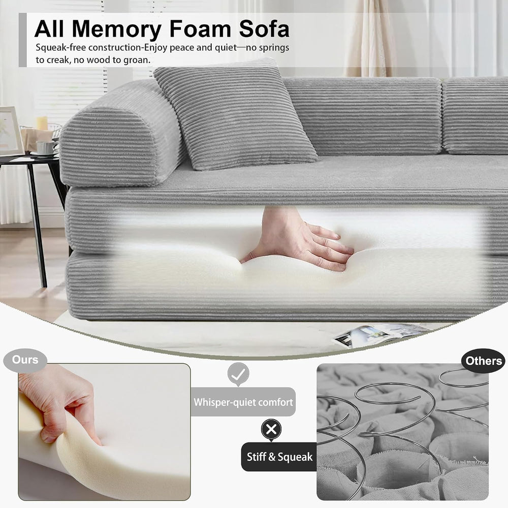 JJJ 89 inch Boneless Sofa Bed Sleeper Couch
