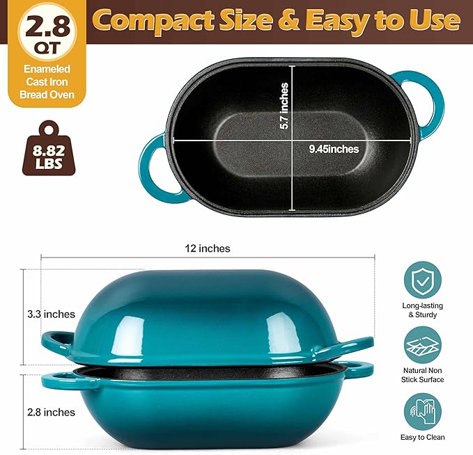 Homikit Enameled Cast Iron Dutch Oven
