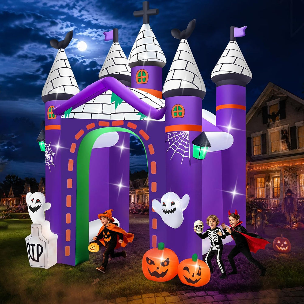 Kalolary 12FT Halloween Inflatables Archway Haunted House Castle