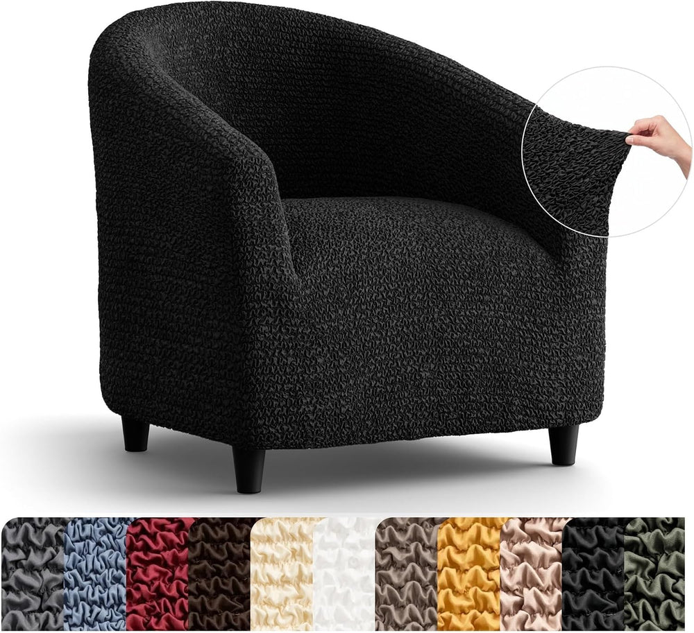 PAULATO BY GA.I.CO. Stretch Barrel Armchair Slipcover 1-Piece – Bi-Elastic Cl...