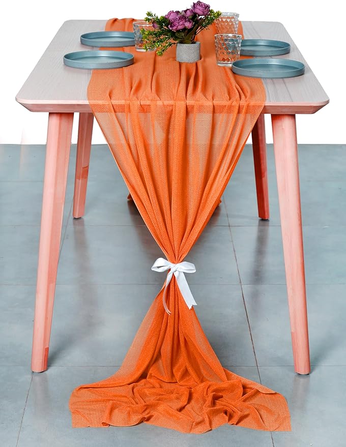 MDS Halloween Chiffon Table Runner - 5 Pack, 29 x 170 Inches, 14ft Each - She...