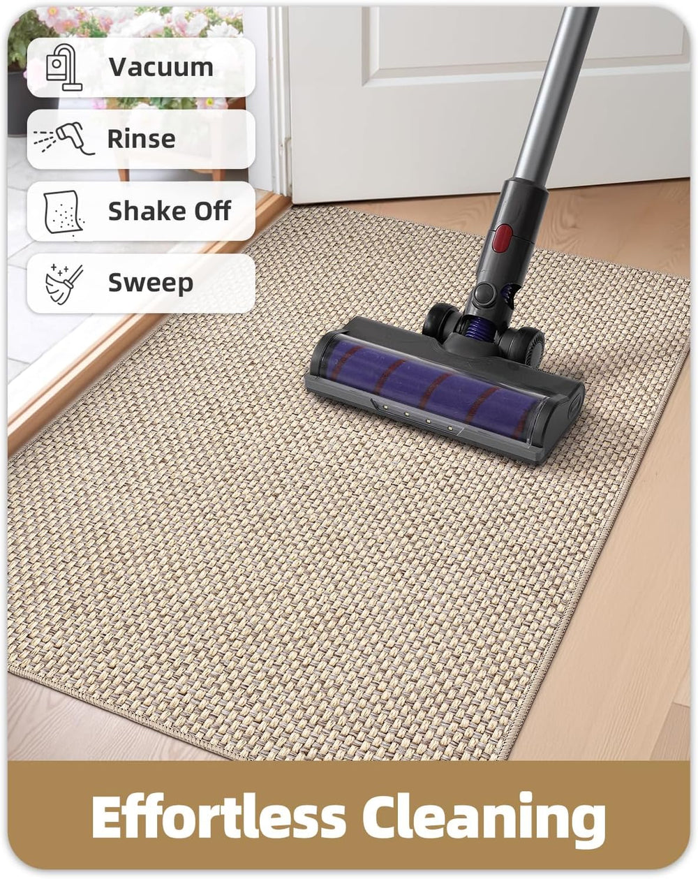 Color&Geometry Ultra-Thin Indoor Door Mat Entrance, 24"x36" Hea...