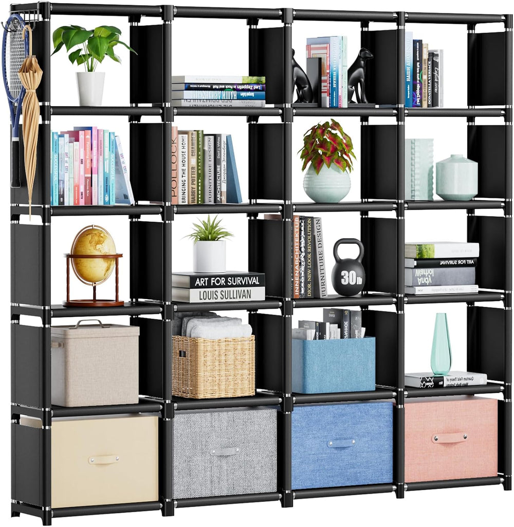 Mavivegue Book Shelf, 20 Cube Storage Organizer, DIY Bookcase, Metal Cube