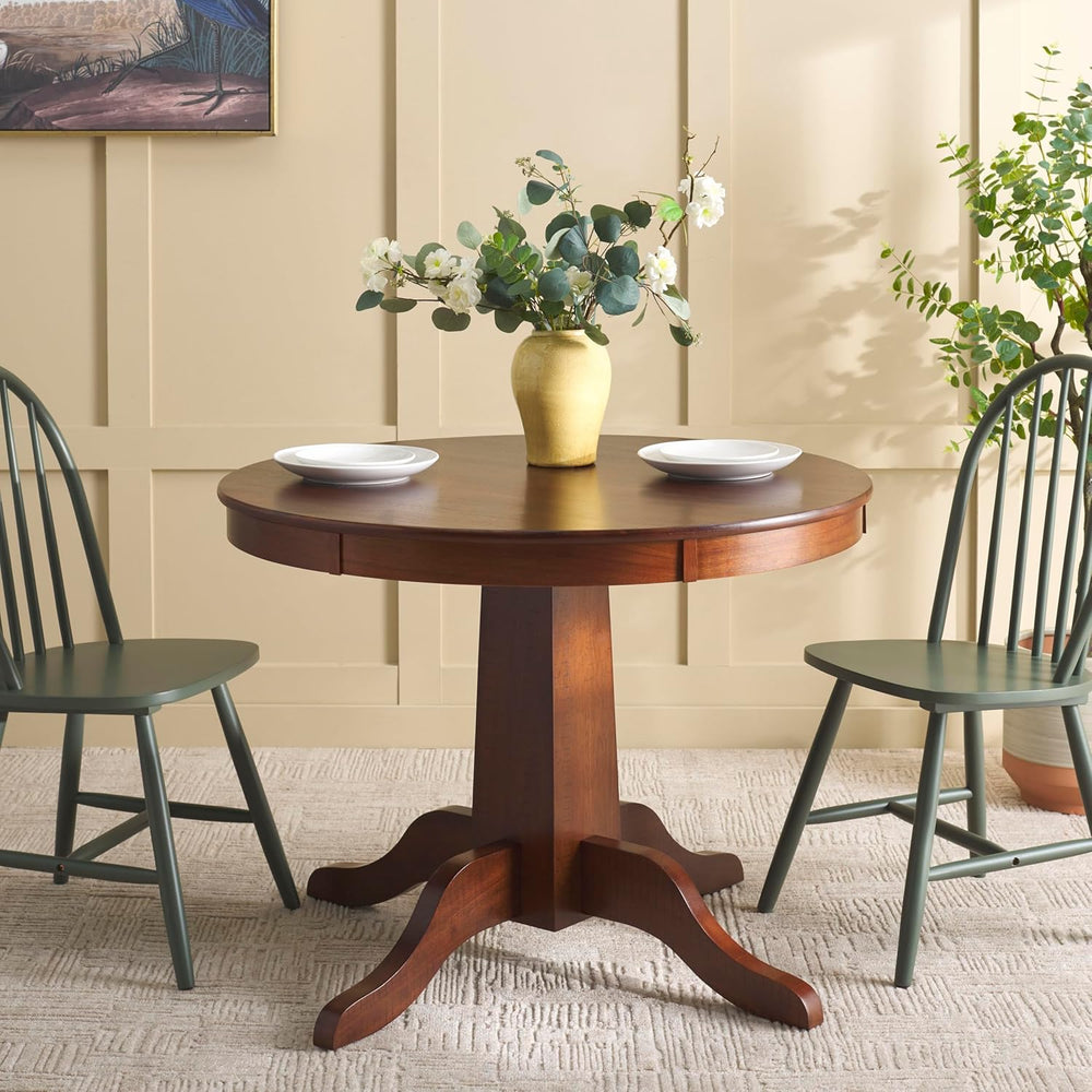 SAFAVIEH Home Collection - Sergio Rustic Cafe Brown Round Dining Table, Tradi...